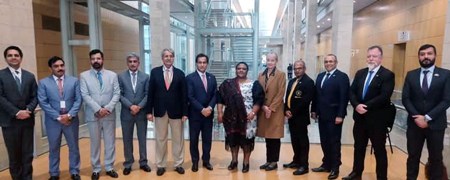 Islamabad17.09.2026:Pakistani Parliamentary delegation headed by Speaker NA Sardar Ayaz Sadiq in a group photo with Speaker of the NA of South Africa, Mrs. Angela Thokozile Didiza, on the sidelines of the 69th CPA conference in Cape Town South Africa